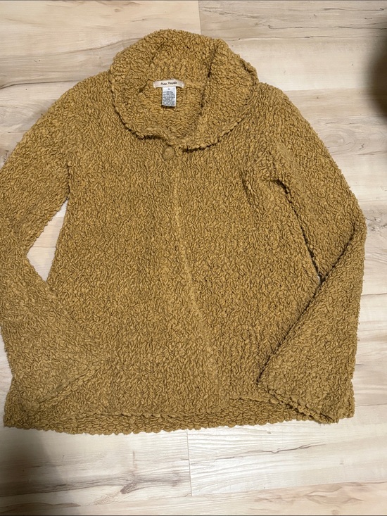 Free People Sweaters - Free People Wool Blend Boucle Single Button Cardigan Jacket Small boho festival